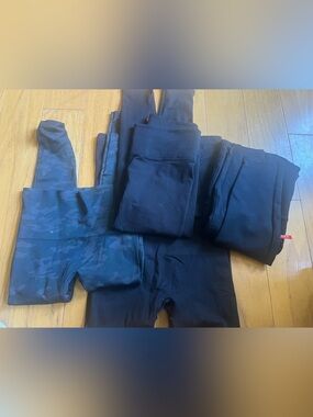 SPANX Black Active Leggings Bundle medium and large